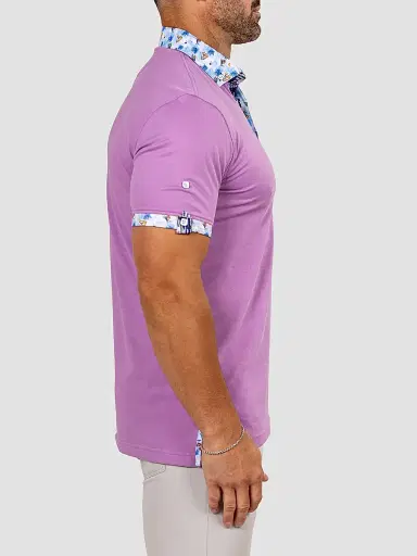 Maceoo Men's Newton Polo Shirt - Purple | Thumbnail 5 Maceoo Men's Newton Polo Shirt - Purple | Thumbnail 5