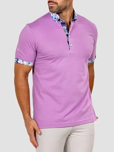 Maceoo Men's Newton Polo Shirt - Purple | Thumbnail 6 Maceoo Men's Newton Polo Shirt - Purple | Thumbnail 6