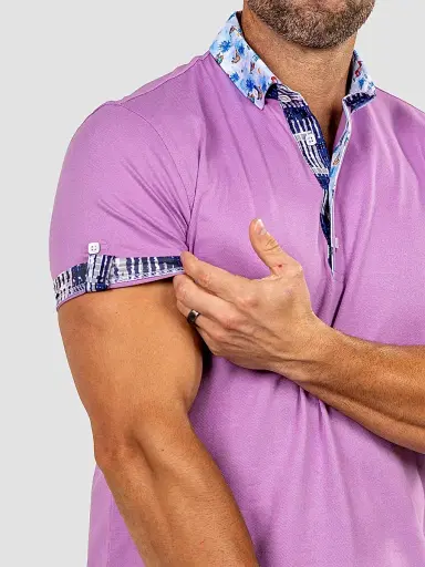 Maceoo Men's Newton Polo Shirt - Purple | Thumbnail 7 Maceoo Men's Newton Polo Shirt - Purple | Thumbnail 7