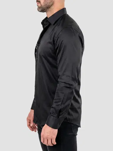 Maceoo Men's Stone Dollar Dress Shirt - Black | Thumbnail 2 Maceoo Men's Stone Dollar Dress Shirt - Black | Thumbnail 2