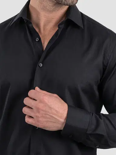 Maceoo Men's Stone Dollar Dress Shirt - Black | Thumbnail 6 Maceoo Men's Stone Dollar Dress Shirt - Black | Thumbnail 6