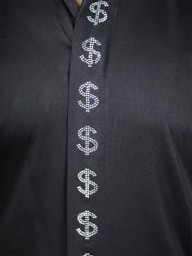 Maceoo Men's Stone Dollar Dress Shirt - Black | Thumbnail 7 Maceoo Men's Stone Dollar Dress Shirt - Black | Thumbnail 7
