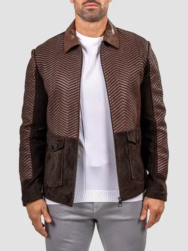 Maceoo Men's Marthyr Woven Jacket - Brown | Thumbnail 2 Maceoo Men's Marthyr Woven Jacket - Brown | Thumbnail 2