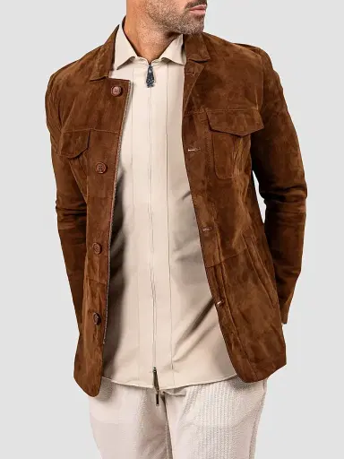 Maceoo Men's Marthyr Suede Jacket - Brown | Thumbnail 3 Maceoo Men's Marthyr Suede Jacket - Brown | Thumbnail 3