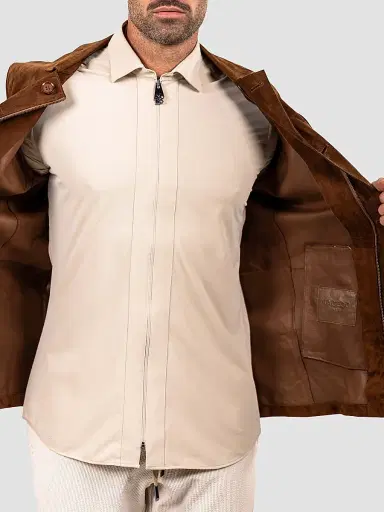 Maceoo Men's Marthyr Suede Jacket - Brown | Thumbnail 6 Maceoo Men's Marthyr Suede Jacket - Brown | Thumbnail 6
