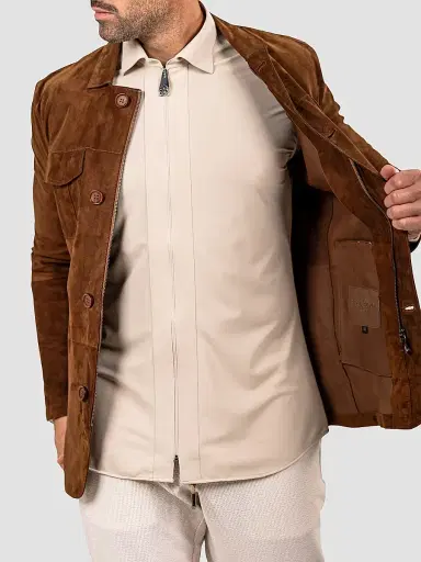 Maceoo Men's Marthyr Suede Jacket - Brown | Thumbnail 7 Maceoo Men's Marthyr Suede Jacket - Brown | Thumbnail 7