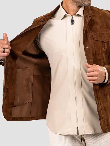 Maceoo Men's Marthyr Suede Jacket - Brown | Thumbnail 8 Maceoo Men's Marthyr Suede Jacket - Brown | Thumbnail 8