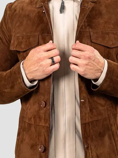 Maceoo Men's Marthyr Suede Jacket - Brown | Thumbnail 9 Maceoo Men's Marthyr Suede Jacket - Brown | Thumbnail 9