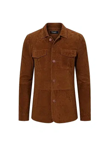 Maceoo Men's Marthyr Suede Jacket - Brown | Thumbnail 1 Maceoo Men's Marthyr Suede Jacket - Brown | Thumbnail 1