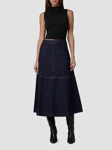 Joe's Jeans Women's The Tavi Denim Midi Skirt | Thumbnail 2 Joe's Jeans Women's The Tavi Denim Midi Skirt | Thumbnail 2