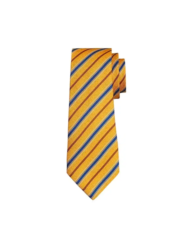 Men's Striped Silk Tie - Orange Blue Men's Striped Silk Tie - Orange Blue