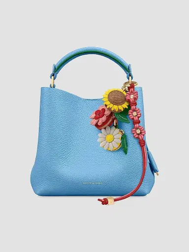Maison de Sabre Women's Bloom Edition Leather Wristlet Charm - Candy Brick | Thumbnail 2 Maison de Sabre Women's Bloom Edition Leather Wristlet Charm - Candy Brick | Thumbnail 2