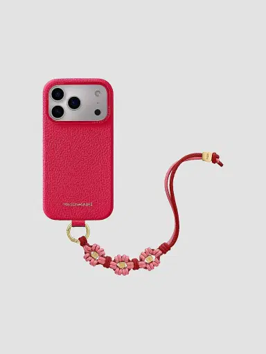 Maison de Sabre Women's Bloom Edition Leather Wristlet Charm - Candy Brick | Thumbnail 4 Maison de Sabre Women's Bloom Edition Leather Wristlet Charm - Candy Brick | Thumbnail 4