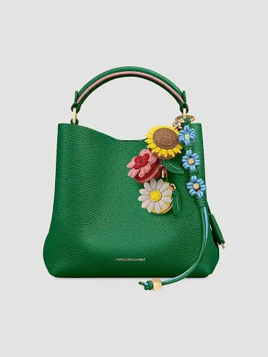 Maison de Sabre Women's Bloom Edition Leather Wristlet Charm - Sky Emerald | Thumbnail 2 Maison de Sabre Women's Bloom Edition Leather Wristlet Charm - Sky Emerald | Thumbnail 2