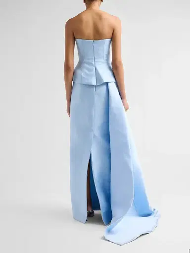 Monique Lhuillier Women's Layered Strapless Floral Embellished Gown - Breeze | Thumbnail 3 Monique Lhuillier Women's Layered Strapless Floral Embellished Gown - Breeze | Thumbnail 3