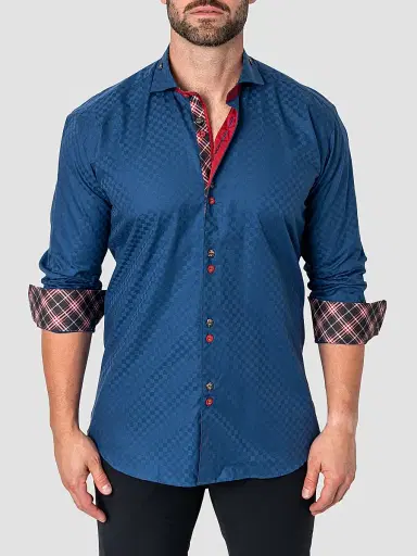 Maceoo Men's Perm Mini Pan Shirt - Blue - Size XXXL | Thumbnail 2 Maceoo Men's Perm Mini Pan Shirt - Blue - Size XXXL | Thumbnail 2