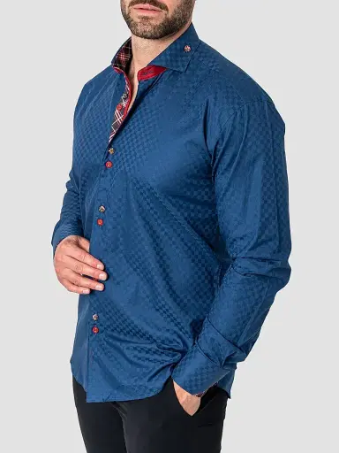 Maceoo Men's Perm Mini Pan Shirt - Blue - Size XXXL | Thumbnail 4 Maceoo Men's Perm Mini Pan Shirt - Blue - Size XXXL | Thumbnail 4
