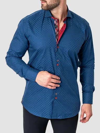 Maceoo Men's Perm Mini Pan Shirt - Blue - Size XXXL | Thumbnail 5 Maceoo Men's Perm Mini Pan Shirt - Blue - Size XXXL | Thumbnail 5