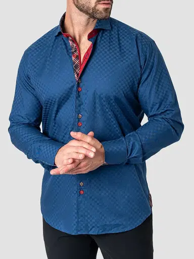 Maceoo Men's Perm Mini Pan Shirt - Blue - Size XXXL | Thumbnail 6 Maceoo Men's Perm Mini Pan Shirt - Blue - Size XXXL | Thumbnail 6