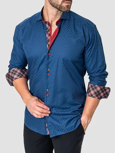 Maceoo Men's Perm Mini Pan Shirt - Blue - Size XXXL | Thumbnail 7 Maceoo Men's Perm Mini Pan Shirt - Blue - Size XXXL | Thumbnail 7