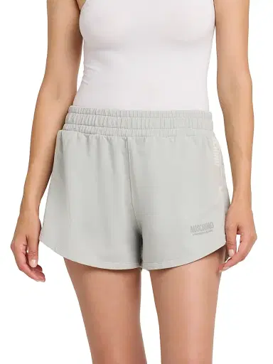 MOSCHINO Women's Logo-Tape Stretch-Cotton Shorts - Grey | Thumbnail 3 MOSCHINO Women's Logo-Tape Stretch-Cotton Shorts - Grey | Thumbnail 3