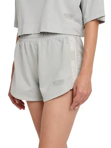 MOSCHINO Women's Logo-Tape Stretch-Cotton Shorts - Grey | Thumbnail 6 MOSCHINO Women's Logo-Tape Stretch-Cotton Shorts - Grey | Thumbnail 6