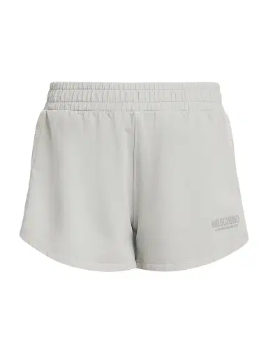 MOSCHINO Women's Logo-Tape Stretch-Cotton Shorts - Grey | Thumbnail 1 MOSCHINO Women's Logo-Tape Stretch-Cotton Shorts - Grey | Thumbnail 1