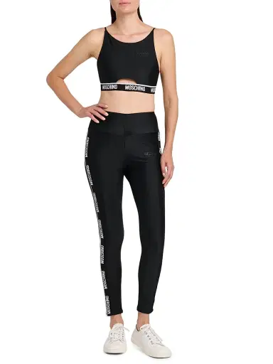 MOSCHINO Women's Logo Sports Bra - Black | Thumbnail 2 MOSCHINO Women's Logo Sports Bra - Black | Thumbnail 2