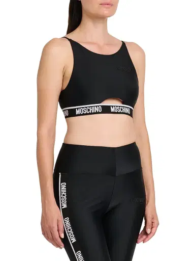 MOSCHINO Women's Logo Sports Bra - Black | Thumbnail 4 MOSCHINO Women's Logo Sports Bra - Black | Thumbnail 4