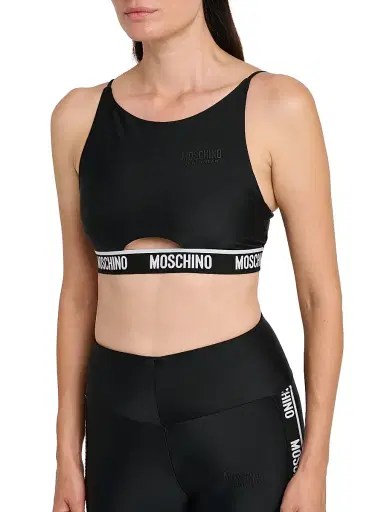 MOSCHINO Women's Logo Sports Bra - Black | Thumbnail 6 MOSCHINO Women's Logo Sports Bra - Black | Thumbnail 6