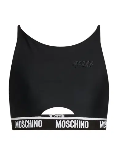 MOSCHINO Women's Logo Sports Bra - Black | Thumbnail 1 MOSCHINO Women's Logo Sports Bra - Black | Thumbnail 1