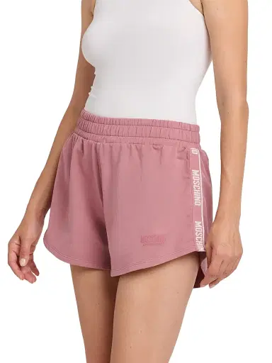 MOSCHINO Women's Logo-Tape Stretch-Cotton Shorts - Pink | Thumbnail 4 MOSCHINO Women's Logo-Tape Stretch-Cotton Shorts - Pink | Thumbnail 4