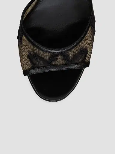 Christian Louboutin Women's Miss Z Lace and Mesh Sling Sandals - Black | Thumbnail 4 Christian Louboutin Women's Miss Z Lace and Mesh Sling Sandals - Black | Thumbnail 4
