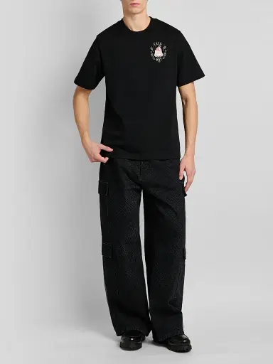 Casablanca Men's Casa Way Cotton Crewneck T-Shirt - Black | Thumbnail 2 Casablanca Men's Casa Way Cotton Crewneck T-Shirt - Black | Thumbnail 2