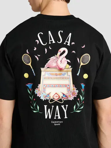 Casablanca Men's Casa Way Cotton Crewneck T-Shirt - Black | Thumbnail 5 Casablanca Men's Casa Way Cotton Crewneck T-Shirt - Black | Thumbnail 5
