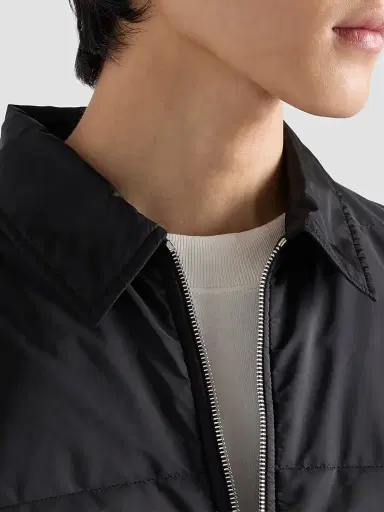 Prada Men's Wool And Re-Nylon Gabardine Cardigan - Black | Thumbnail 6 Prada Men's Wool And Re-Nylon Gabardine Cardigan - Black | Thumbnail 6