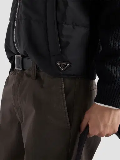 Prada Men's Wool And Re-Nylon Gabardine Cardigan - Black | Thumbnail 7 Prada Men's Wool And Re-Nylon Gabardine Cardigan - Black | Thumbnail 7