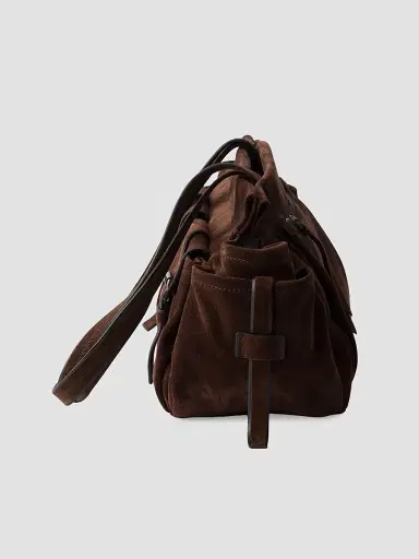 Prada Women's Medium Suede Tote Bag - Brown | Thumbnail 4 Prada Women's Medium Suede Tote Bag - Brown | Thumbnail 4