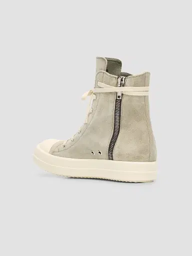 Rick Owens Women's Leather High-Top Sneakers - Dark Pearl Milk | Thumbnail 2 Rick Owens Women's Leather High-Top Sneakers - Dark Pearl Milk | Thumbnail 2