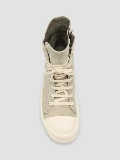 Rick Owens Women's Leather High-Top Sneakers - Dark Pearl Milk | Thumbnail 3 Rick Owens Women's Leather High-Top Sneakers - Dark Pearl Milk | Thumbnail 3