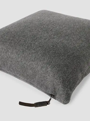 Brunello Cucinelli Double Cashmere Beaver Cloth Cushion with Shiny Zipper Pull - Lead | Thumbnail 3 Brunello Cucinelli Double Cashmere Beaver Cloth Cushion with Shiny Zipper Pull - Lead | Thumbnail 3