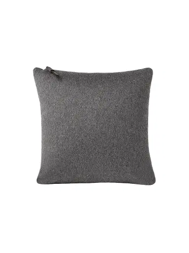 Brunello Cucinelli Double Cashmere Beaver Cloth Cushion with Shiny Zipper Pull - Lead | Thumbnail 1 Brunello Cucinelli Double Cashmere Beaver Cloth Cushion with Shiny Zipper Pull - Lead | Thumbnail 1