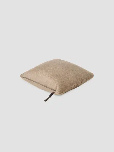 Brunello Cucinelli Double Cashmere Beaver Cloth Cushion with Shiny Zipper Pull - Brown | Thumbnail 2 Brunello Cucinelli Double Cashmere Beaver Cloth Cushion with Shiny Zipper Pull - Brown | Thumbnail 2
