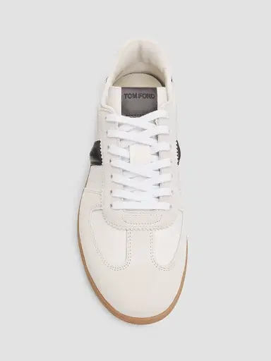 Tom Ford Men's Archer Leather Low-Top Sneaker - Optical White | Thumbnail 3 Tom Ford Men's Archer Leather Low-Top Sneaker - Optical White | Thumbnail 3