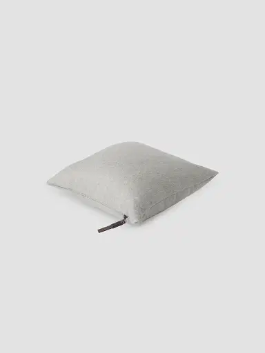 Brunello Cucinelli Double Cashmere Beaver Cloth Cushion with Shiny Zipper Pull - Light Grey | Thumbnail 2 Brunello Cucinelli Double Cashmere Beaver Cloth Cushion with Shiny Zipper Pull - Light Grey | Thumbnail 2