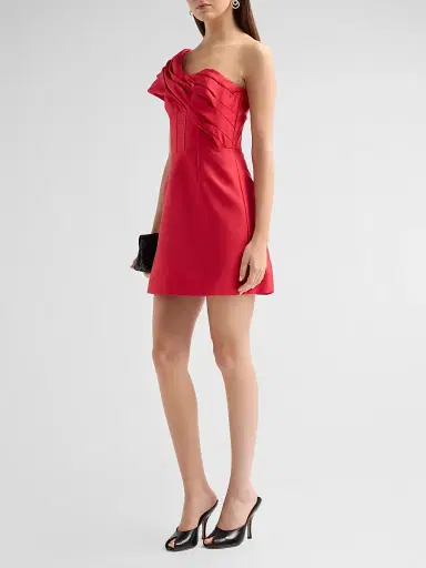 Rebecca Vallance Women's Esmeralda One-Shoulder Mini Dress - Red | Thumbnail 4 Rebecca Vallance Women's Esmeralda One-Shoulder Mini Dress - Red | Thumbnail 4