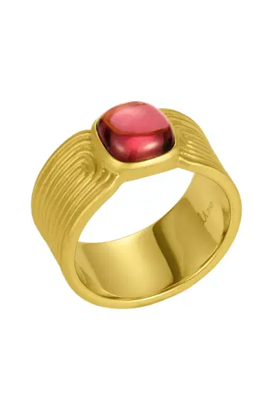 LEIGH MAXWELL Pink Tourmaline Cabochon Ridge Band Ring | Thumbnail 2 LEIGH MAXWELL Pink Tourmaline Cabochon Ridge Band Ring | Thumbnail 2
