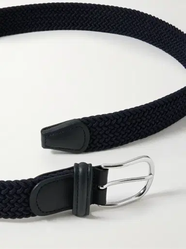 Anderson's 3.5cm Leather-Trimmed Woven Elastic Belt | Thumbnail 2 Anderson's 3.5cm Leather-Trimmed Woven Elastic Belt | Thumbnail 2