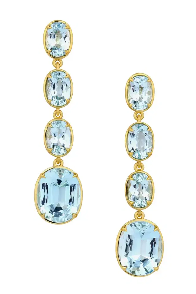 Aquamarine Faceted Drop Earrings Aquamarine Faceted Drop Earrings