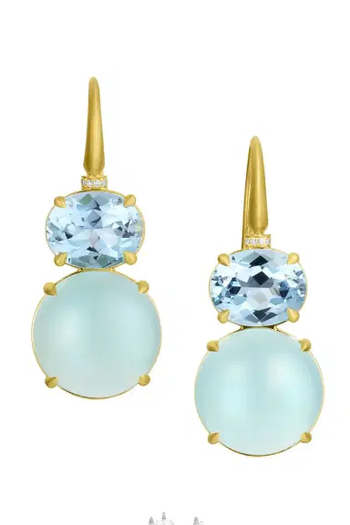 LEIGH MAXWELL Aquamarine Opal Double Bijou Earrings | Thumbnail 1 LEIGH MAXWELL Aquamarine Opal Double Bijou Earrings | Thumbnail 1